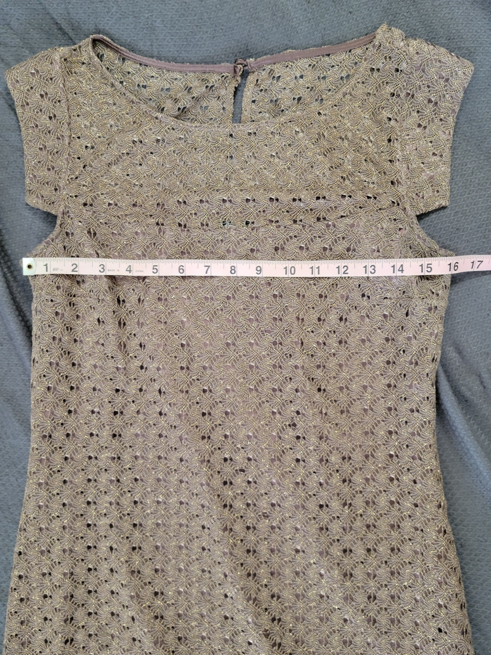 Jax Women's Brown Crochet Shift Dress - Picture 7 of 11